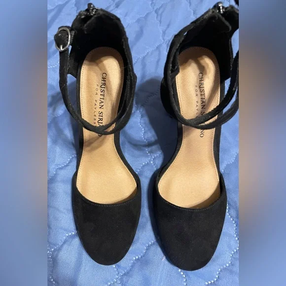 Christian Siriano Women's Kam Black Criss-Cross Pump Heel Shoes 5-1/2 Medium - Picture 3 of 12